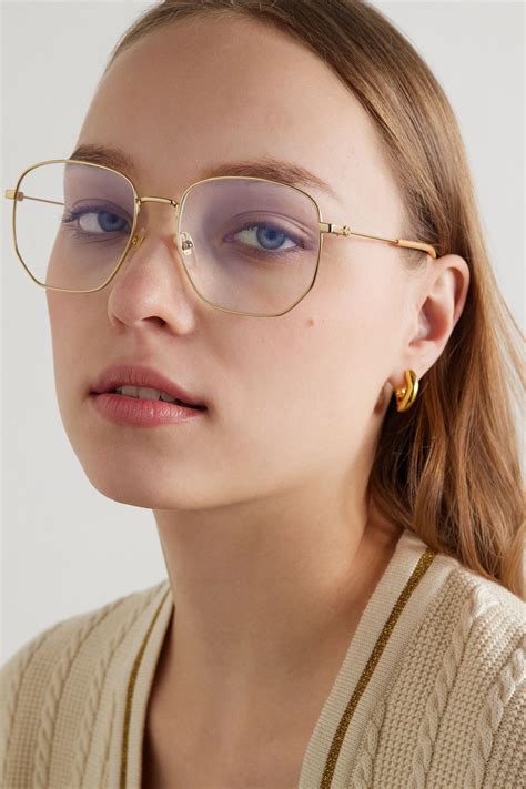 gucci glasses with gold arms|gucci gold rimmed glasses.